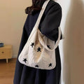 Retro Star Color Block Knit Shoulder Bag 6W10BBG1766
