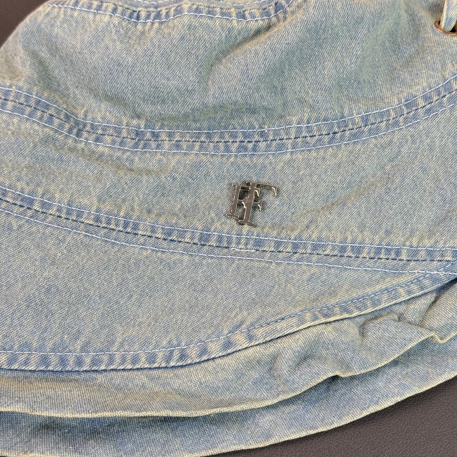 Vintage Wash Faded Denim Bucket Hats MK2COK6W6HAT363