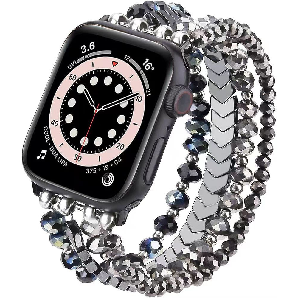 Multi Layer Crystal Beaded Chain Watch Band 6W6JWA89