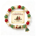 Colorful Crystal Christmas Tree Charm Beaded Bracelet 6W6JBR650