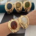 Vintage Enamel Gold Plated Beaded Bangle Bracelet 6W6JBR604
