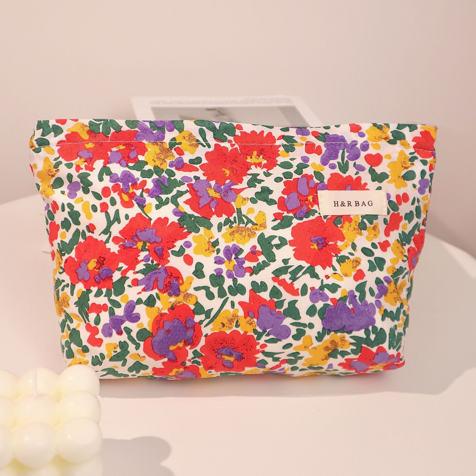 Simple Colorful Floral Print Cosmetic Bag DPB1010