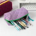 Retro Color Contrast Plaid Portable Pencil Pouch 6S10BOB1043