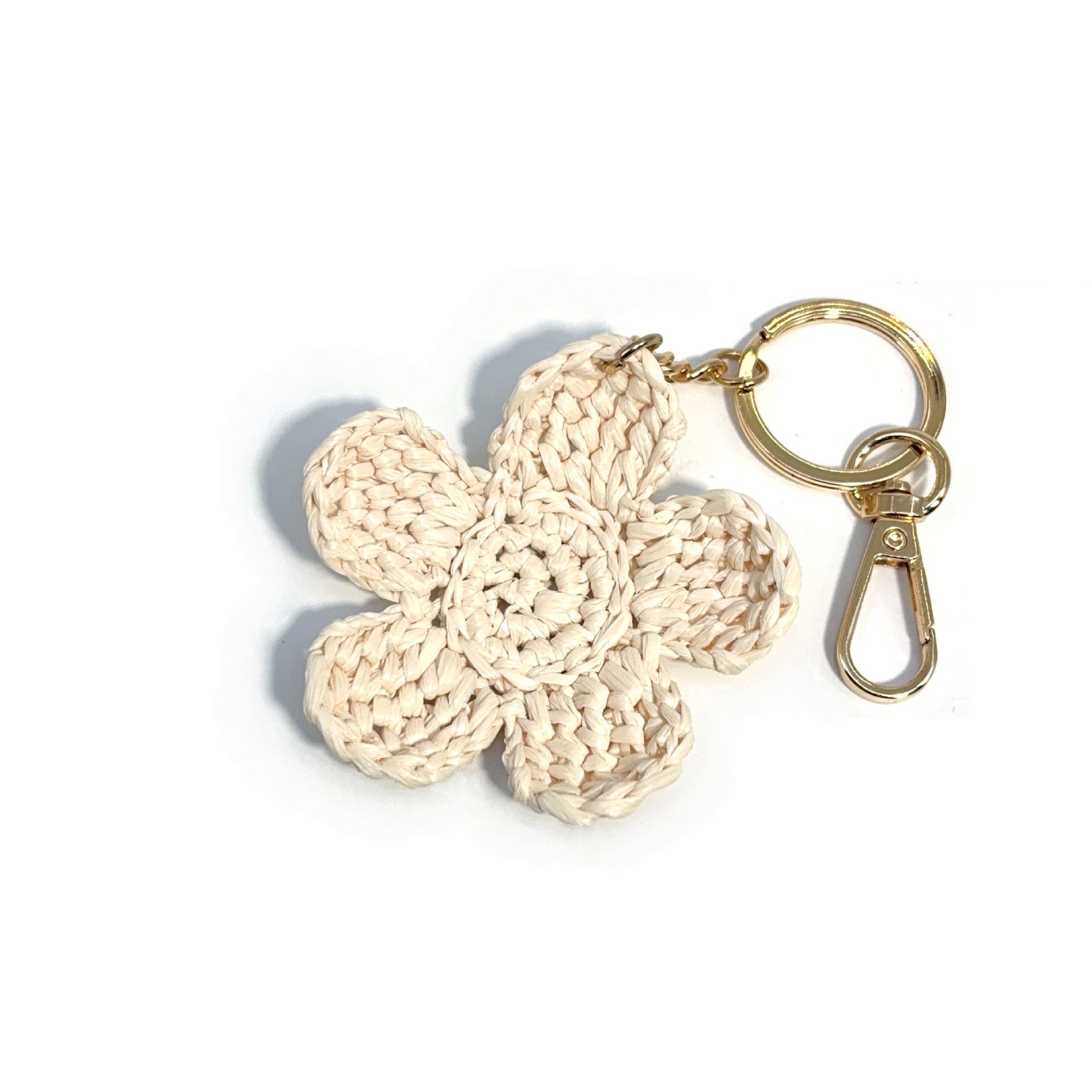 Minimalist Handmade Raffia Flower Keychain Bag Charm MK2ZCAS6W10BBC51