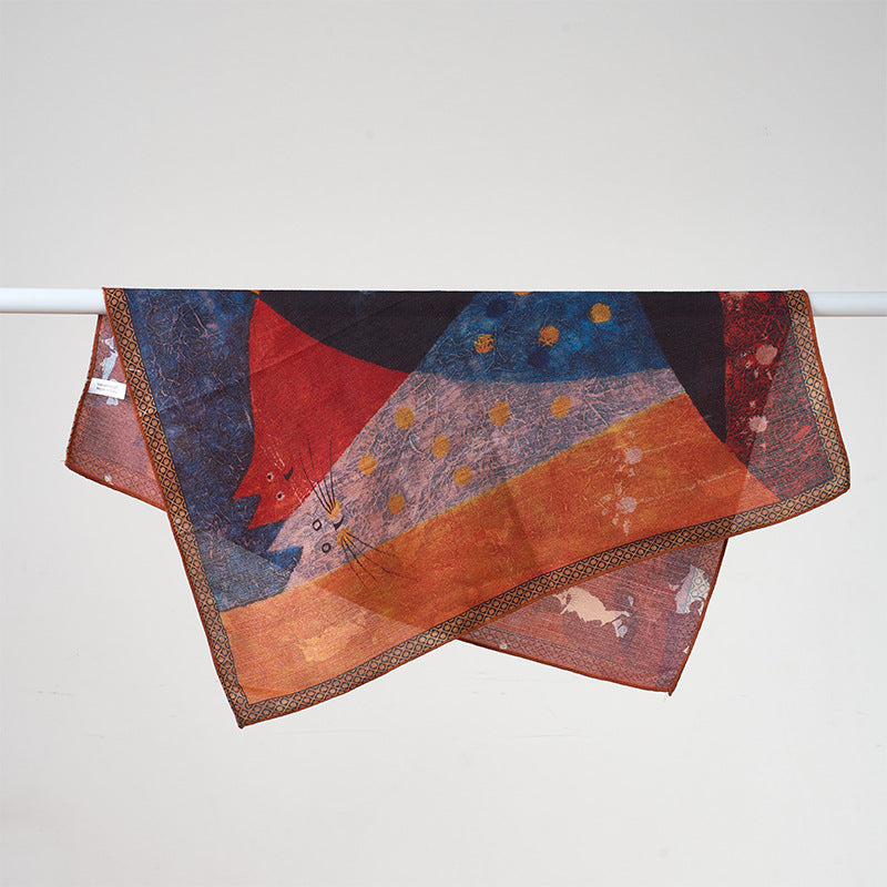 Elegant Floral Square Scarf - DippedShop Wholesale - #3907
