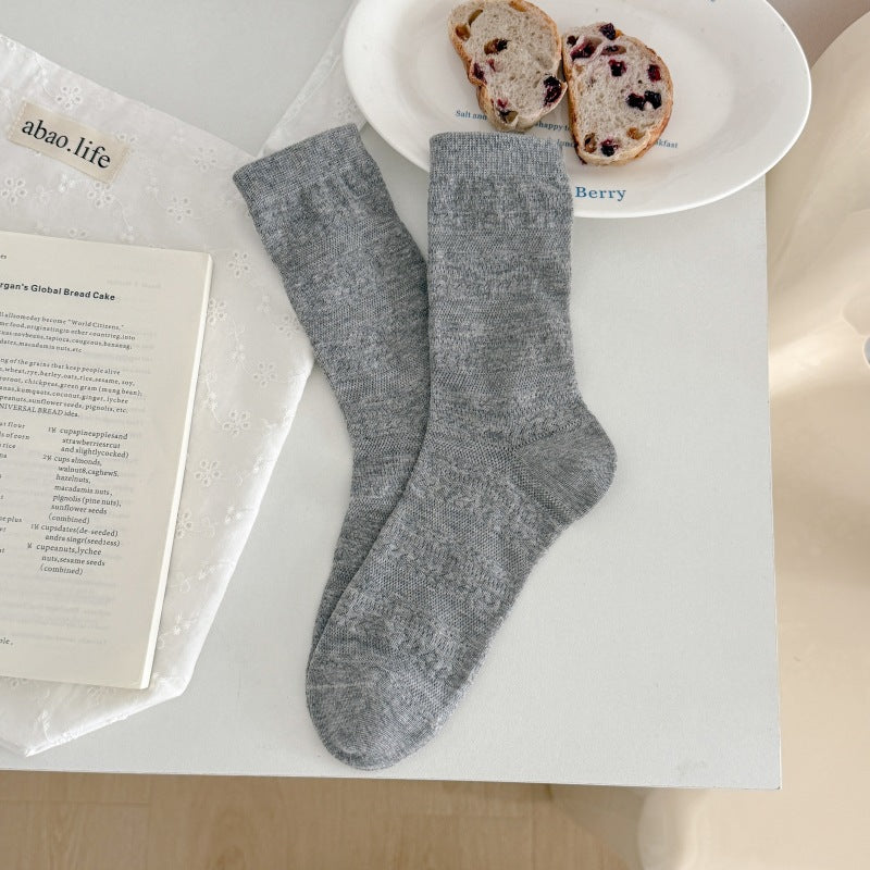 Solid Hollow Out Crew Socks - DippedShop Wholesale - #5635