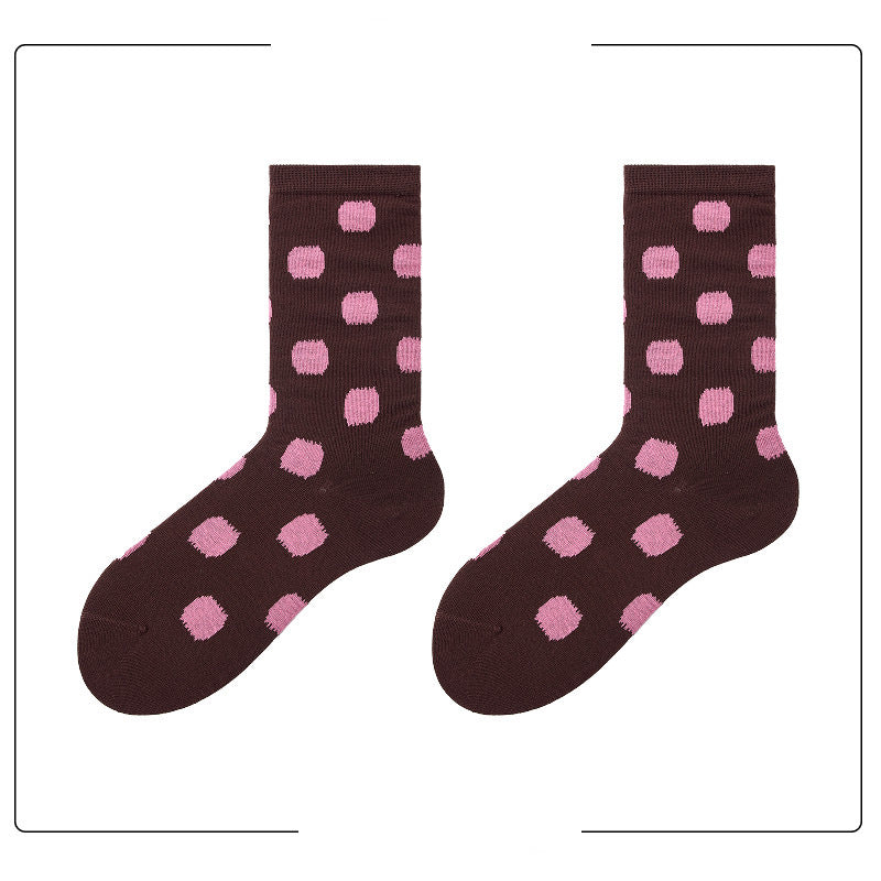 Polka Dot Slouch Crew Socks - DippedShop Wholesale - #7587