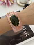 Chunky Oval Resin Wide Bangle Bracelet 6W6JBR606