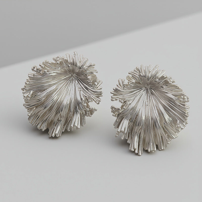 Creative Gold Plated 3D Dandelion Stud Earring 6W6JER557