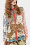 Leopard Print Lantern Sleeve Set - DippedShop Wholesale - #3027