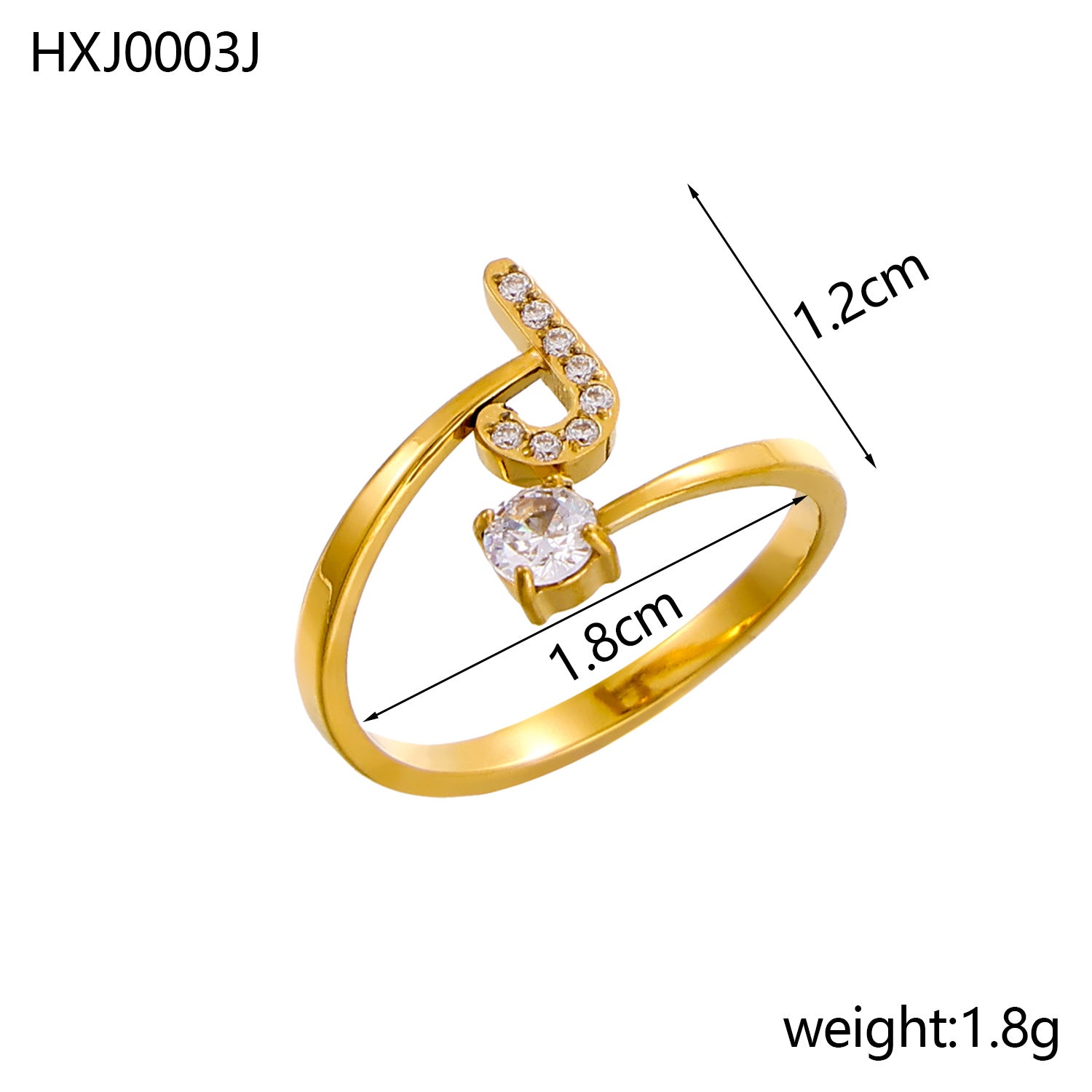 Simple Gold Plated Rhinestone - DippedShop Wholesale - #0643