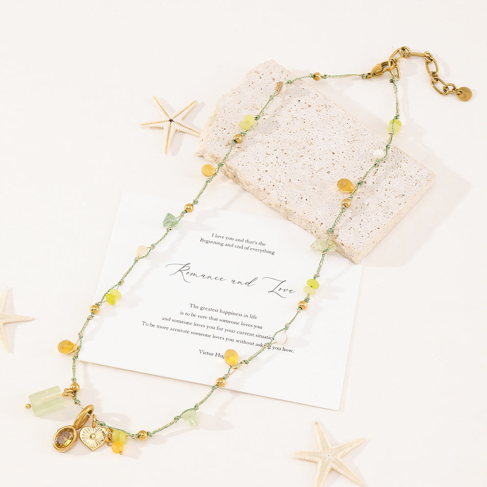 Boho Natural Stone Choker - DippedShop Wholesale - #4099