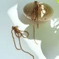 Bowknot Beaded Tassel Earrings - DippedShop Wholesale - #6403