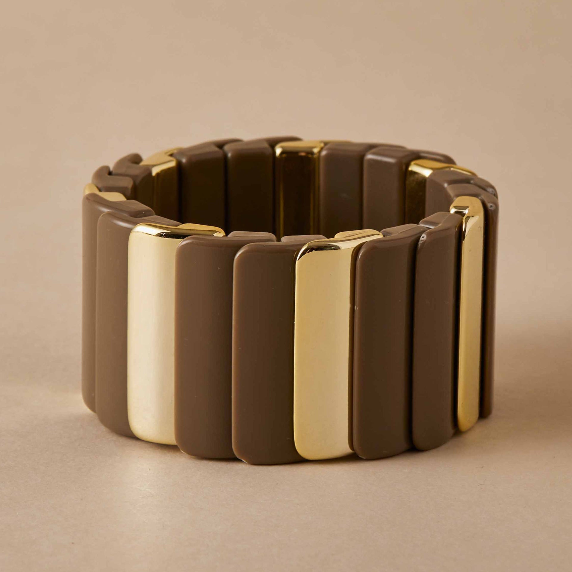 Gold Geometric Stretch Bracelet - DippedShop Wholesale - #4531