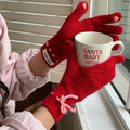 Bowknot Knit Touch Screen Gloves - DippedShop Wholesale - #0691