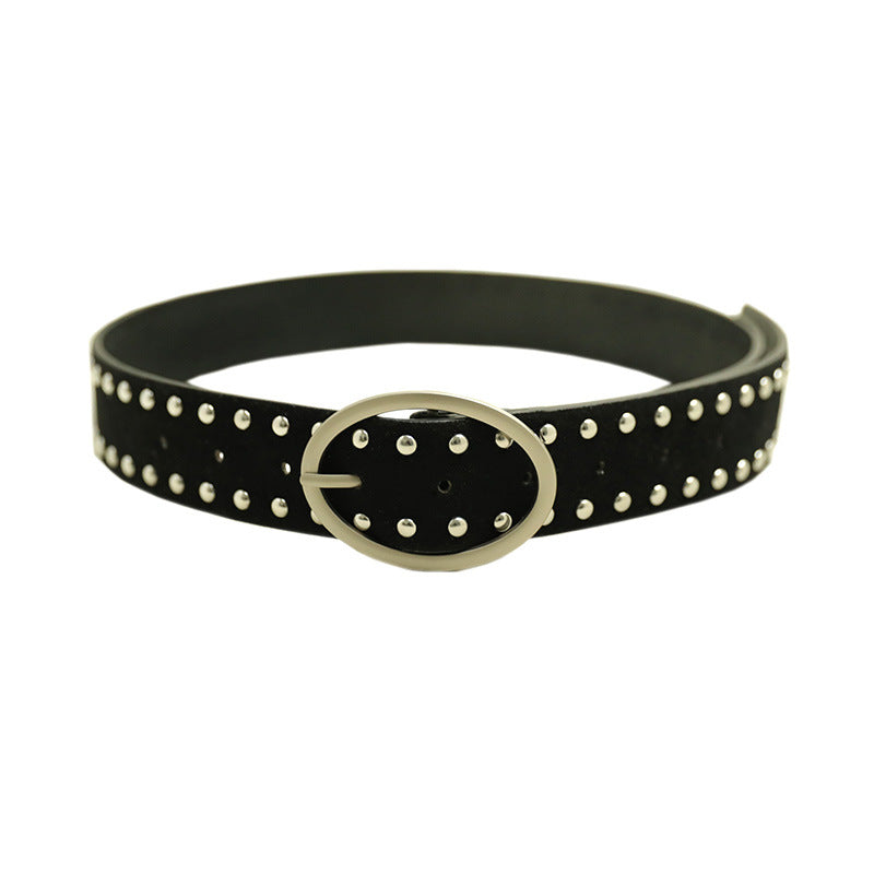 Retro Double Studded Suede Waist Belt 6W6JBT169