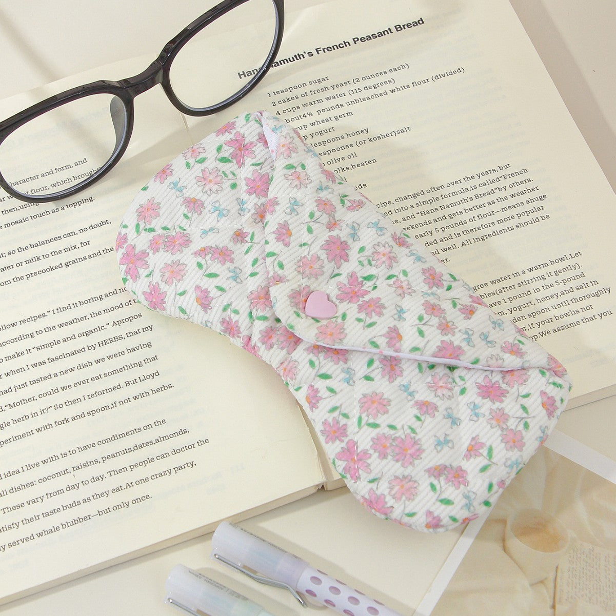 Cute Floral Print Envelope Shape Sunglasses Case MK2BLC6S13HSY85