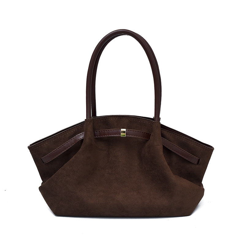 Casual Suede Large Capacity Ruched Tote Bag 6W10BBG1868