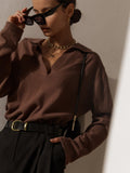 Lapel V-Neck Sweater - DippedShop Wholesale - #4867