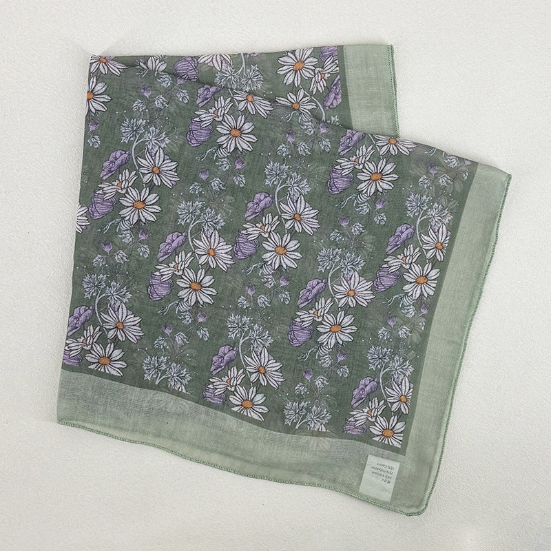 Sweet Butterfly Print Solid Color Silk Scarf 6W6NSI263