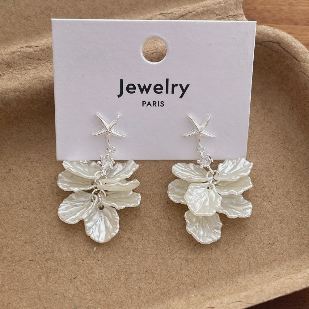 Starfish Shell Dangle Earrings - DippedShop Wholesale - #5523