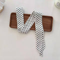 Retro Polka Dots Narrow Lightweight Silk Scarf MK2BLW6W6NSI62