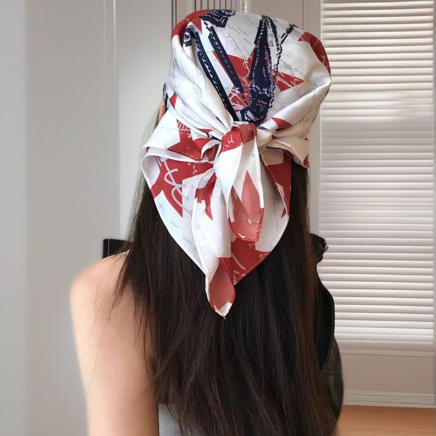 Fashion Star Print Soft Square Head Scarf MK2BLW6W6NSI48