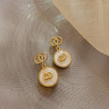 French Style Enamel Gold Plated Stud Earrings 6W6JER760
