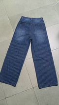 Color Block Striped Wide Leg Jeans - DippedShop Wholesale - #1331