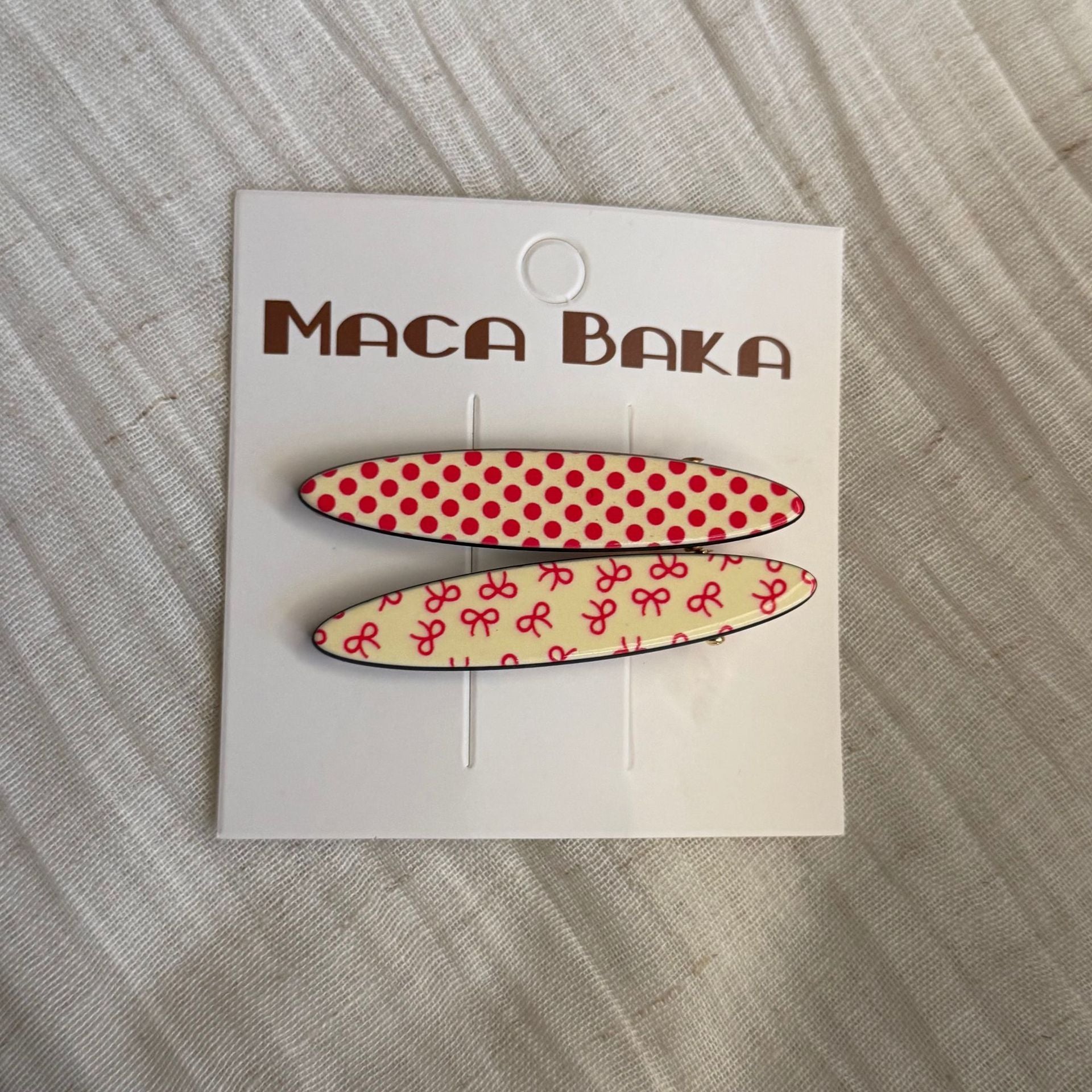 Sweet Polka Dots Bow Knot Print Hair Clip 8AS6HCP343T