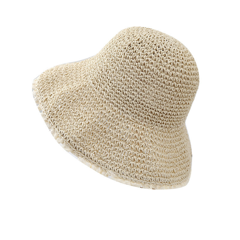Elegant Lace Straw Bucket Hat - DippedShop Wholesale - #2051