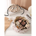 Stylish Peach Print Portable Makeup Bag MK2BW6S10BOB52
