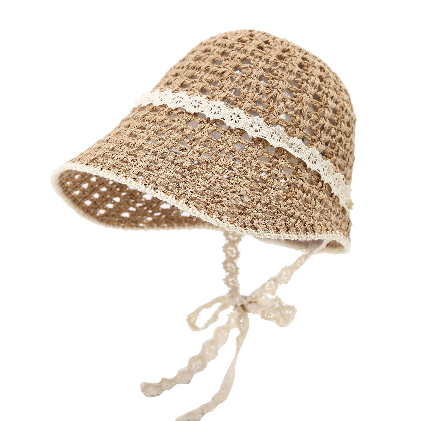 Lace Ribbon Beach Hat - DippedShop Wholesale - #0163