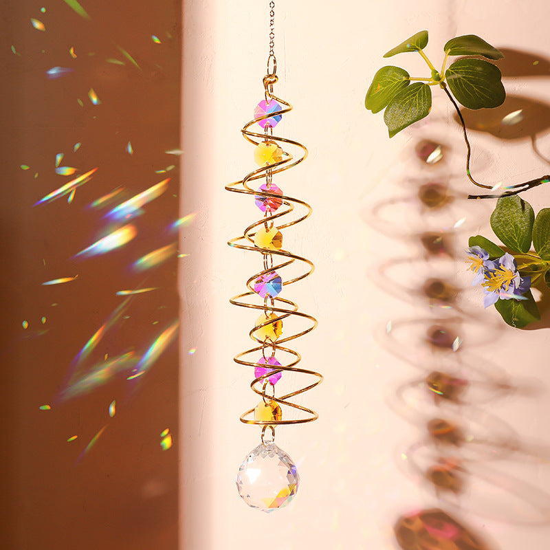 Creative Iridescent Crystal Ball Spiral Hanging Suncatcher MK2CZAS6H7HLS66