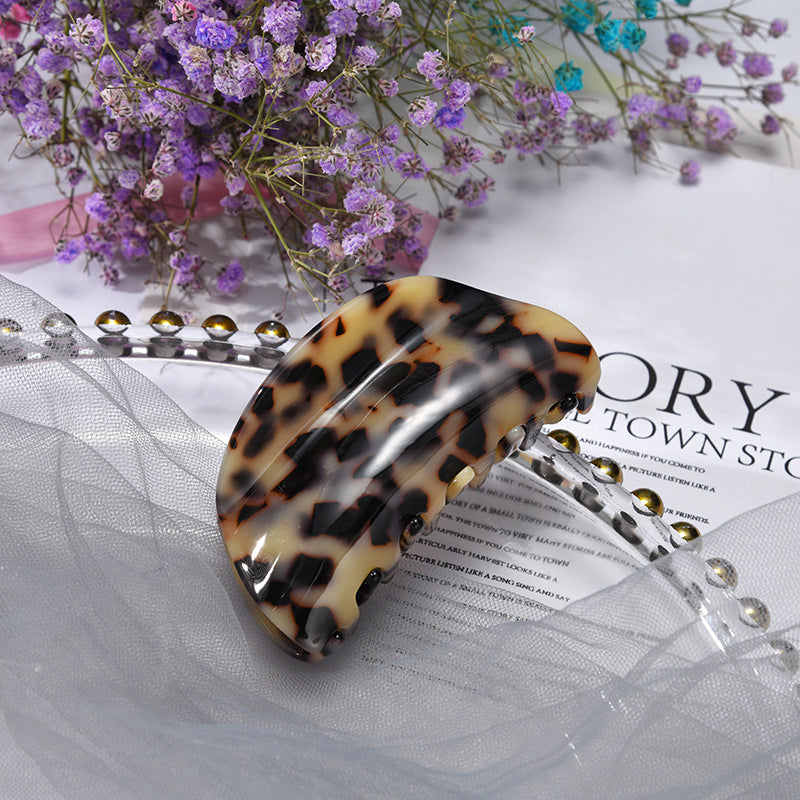 Vintage Tortoiseshell Leopard Acetate Hair Claw 8AS6HCP264T