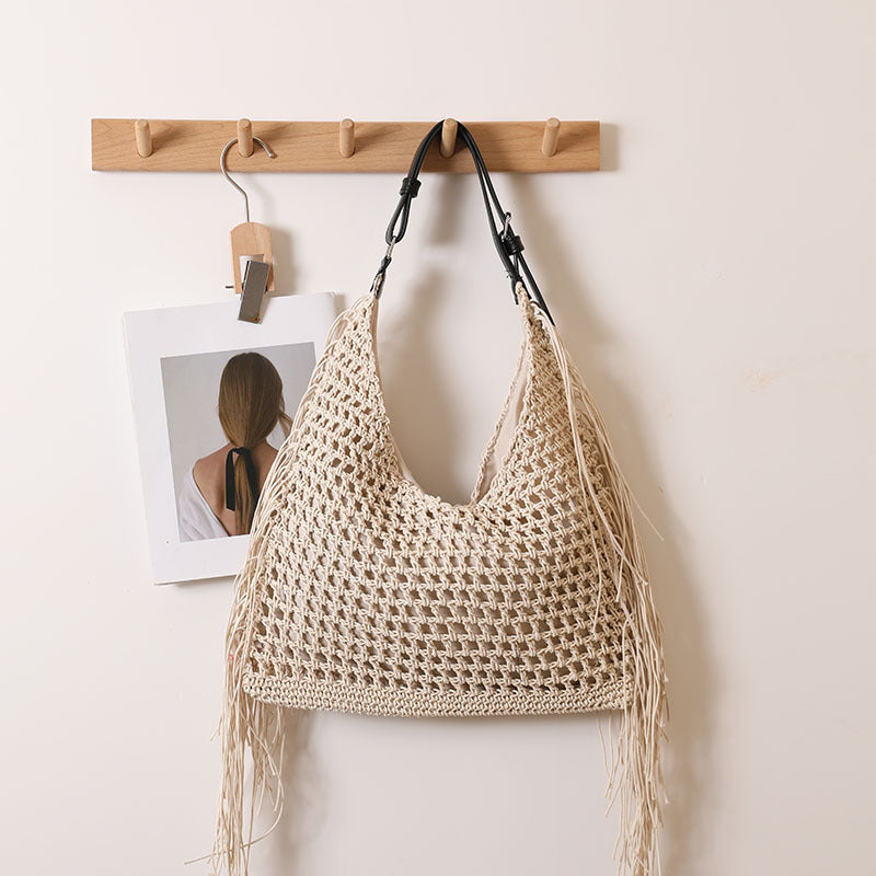 Tassel Hollow Out Beach Tote - DippedShop Wholesale - #4035