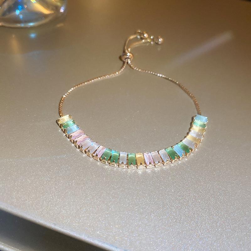 Chic Gold Plated Colorful Zircon Adjustable Bracelet 6W6JBR718