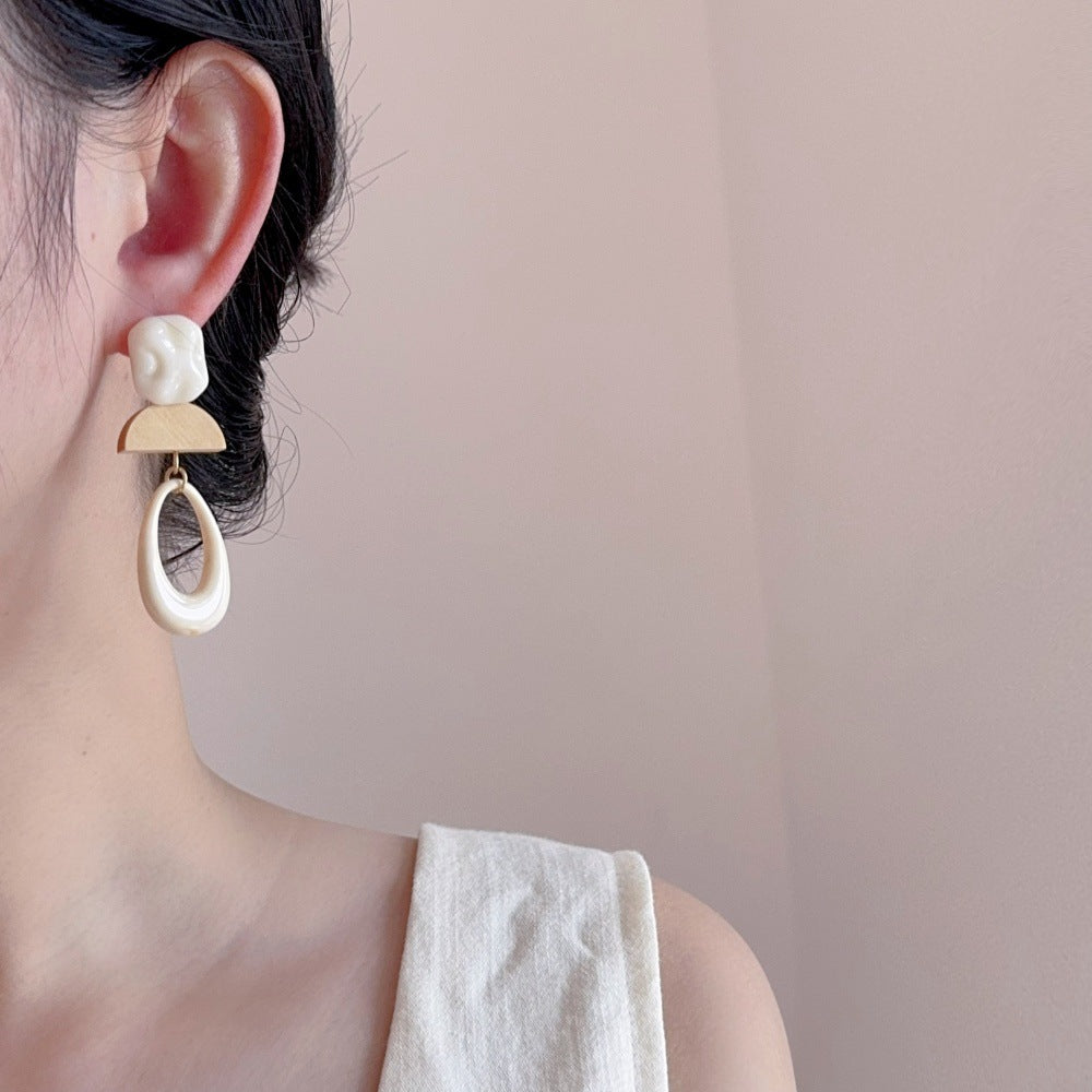 Acrylic Oval Dangle Earrings - DippedShop Wholesale - #0515