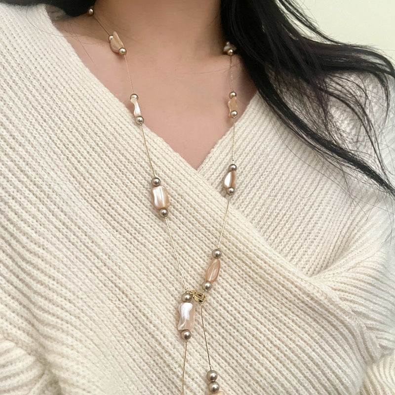 Tiger Eye Stone Beaded Necklace - DippedShop Wholesale - #7763