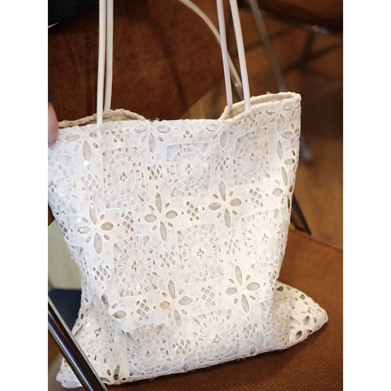 Simple Hollow Out Solid Color Shoulder Bag 6S10BBG1461