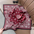 Paisley Print Luxury Mulberry Silk Square Scarf MK2BW6W6NSI04