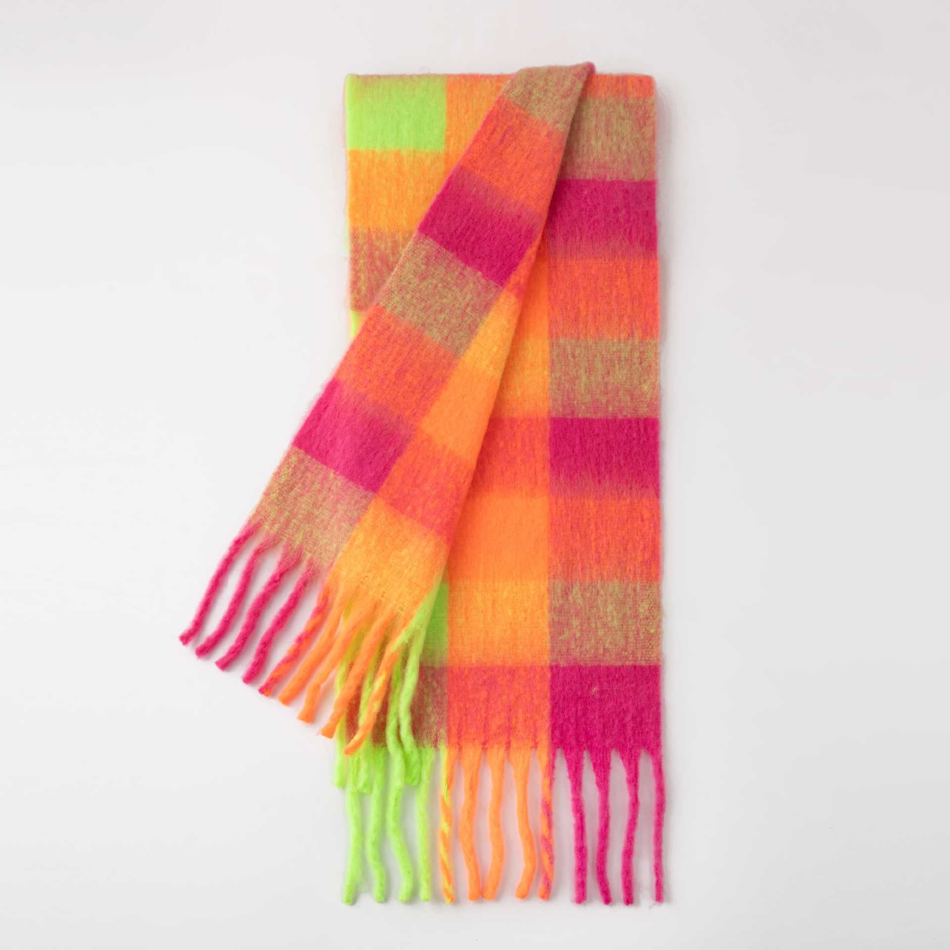 Colorful Plaid Tassel Warm Scarf 6W6NSW275
