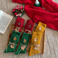 Ribbed Embroidered Christmas Cotton Socks 6W8FSO913