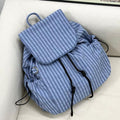 Stylish Plaid Pattern Flap Drawstring Backpacks 6S10BBG1439