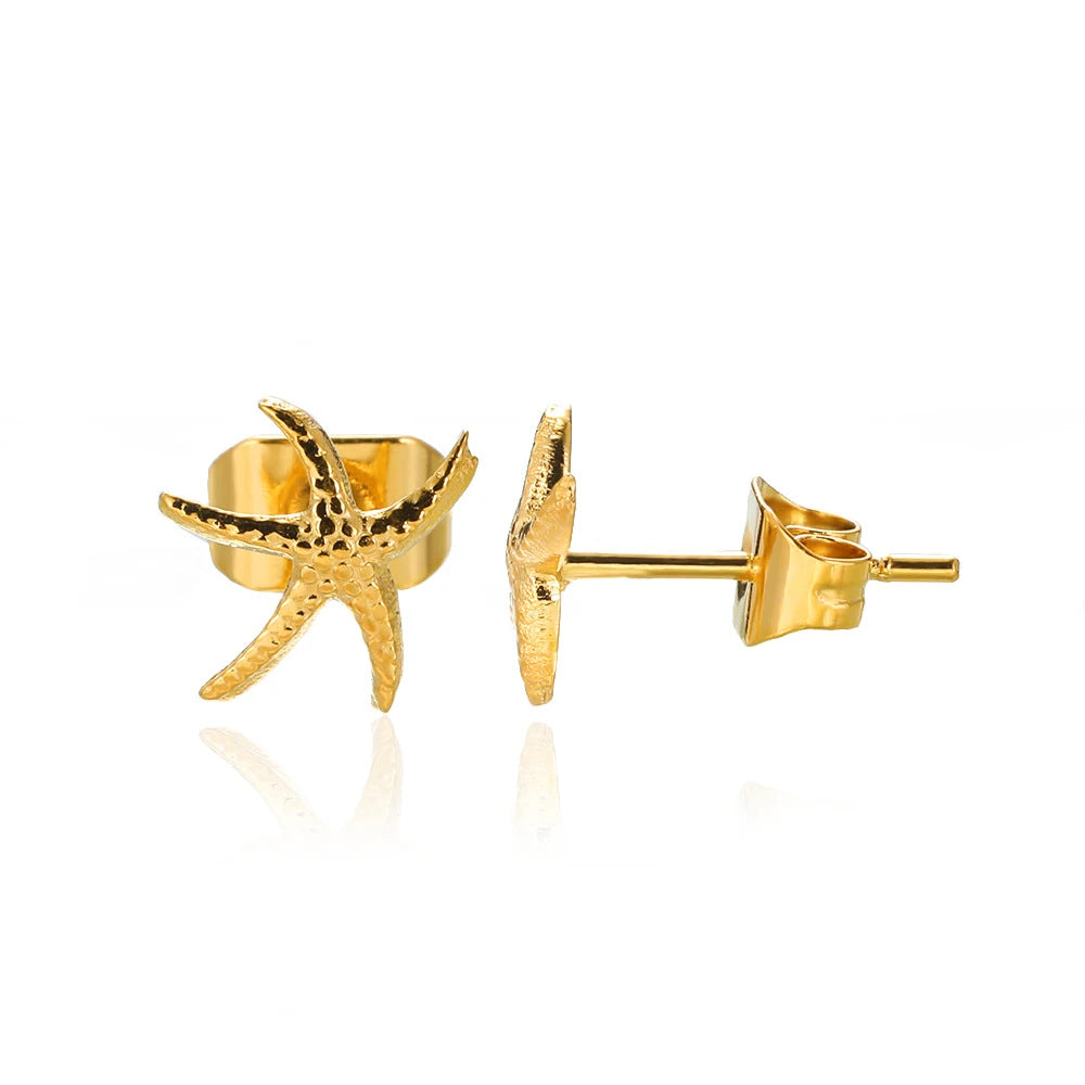 Gold Plated Star Stud Earrings - DippedShop Wholesale - #9571