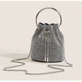 Luxury Sparkling Rhinestone Round Handle Bucket Bag 6W10BBG1410