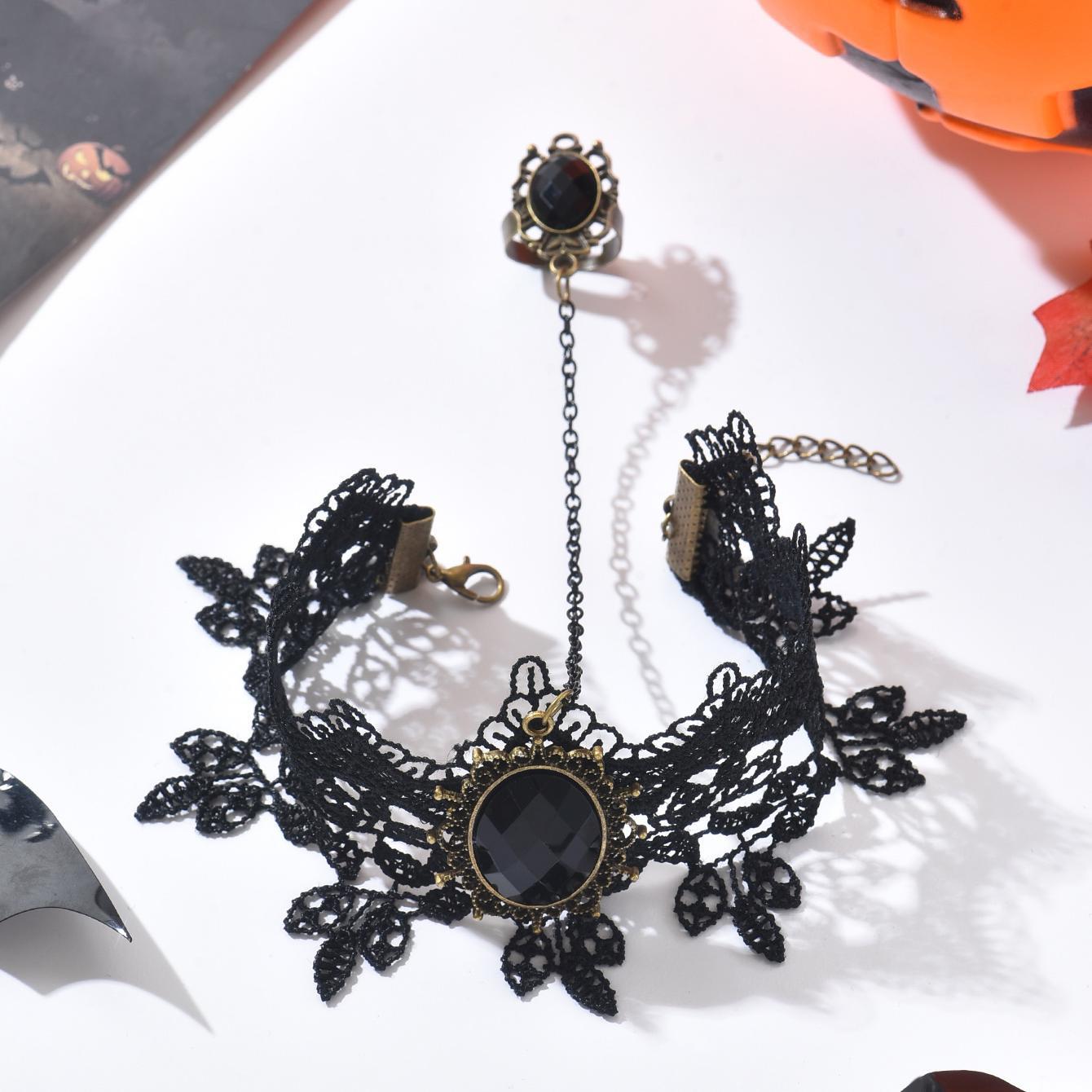 Gothic Crystal Tassel Choker - DippedShop Wholesale - #2819
