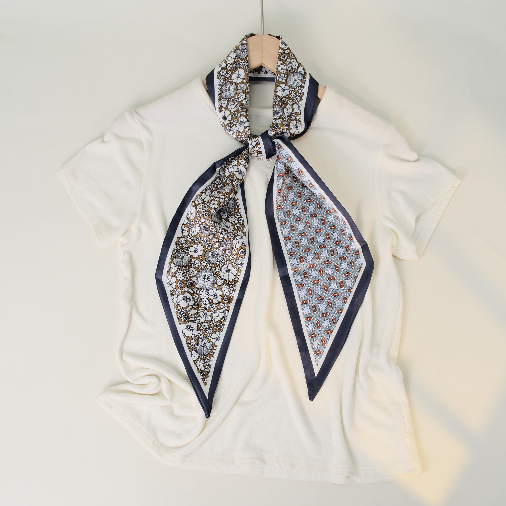 Stylish Checkerboard Pattern Silk Scarf 6W6NSI259
