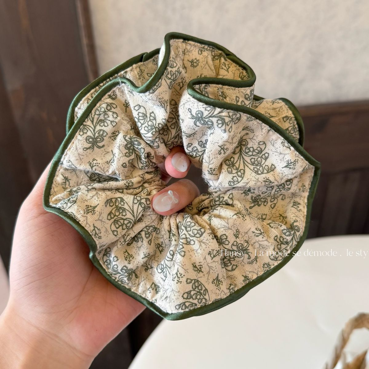 Double-Layer Floral Print Elastic Hair Scrunchie 6W6HSR479
