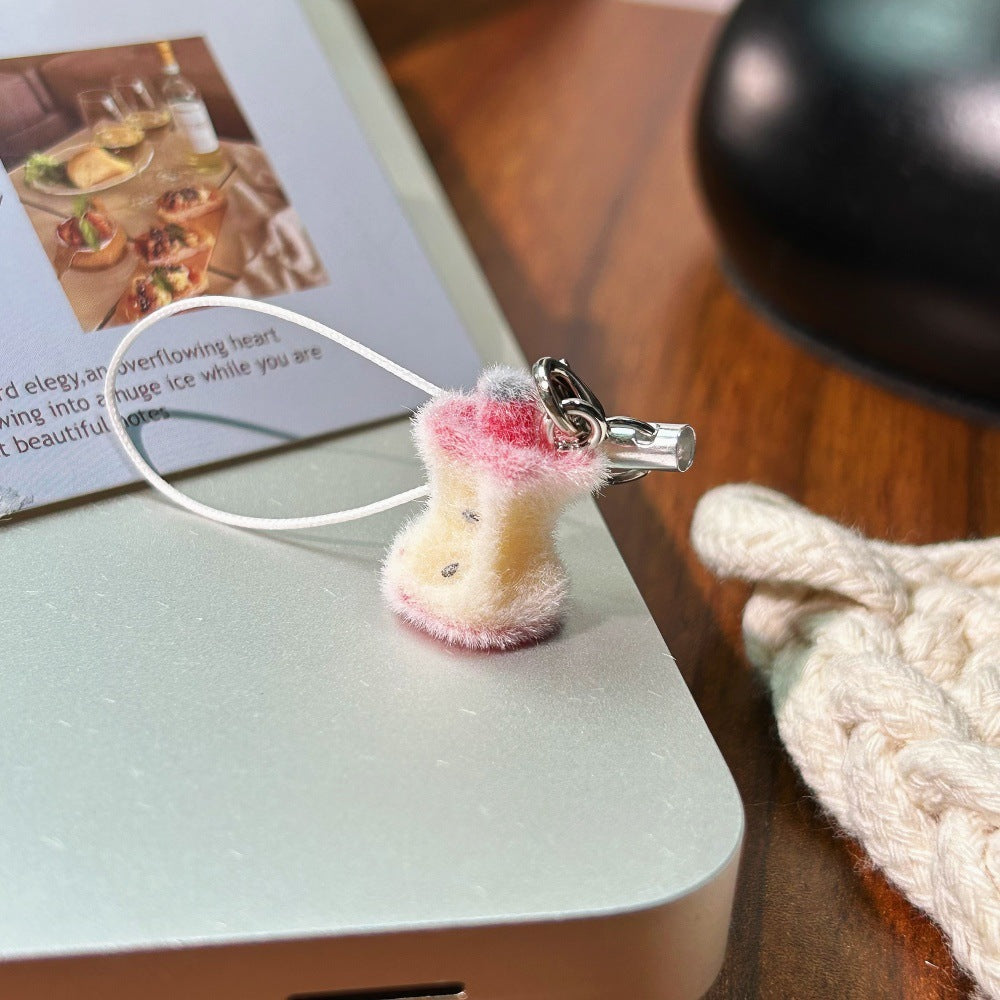 Stylish Plush Apple Pendant Keychain Bag Charm 6W10BBC672